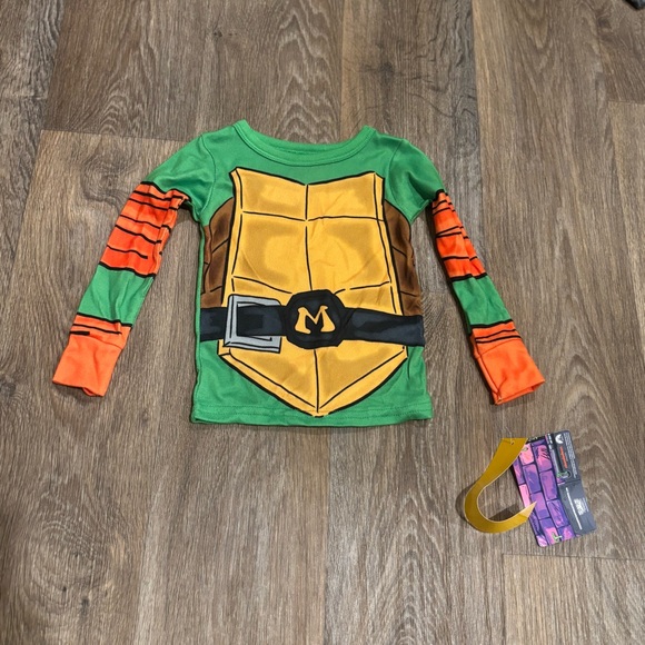 NWT Teenage Mutant Ninja Turtles Michelangelo Toddler Costume Pajamas 3T - Picture 1 of 3